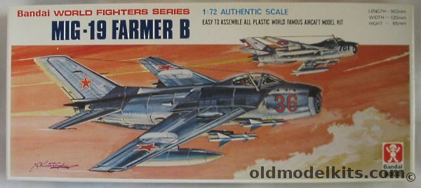 Bandai 1/72 Mig-19 Farmer B -  East German / Soviet / Cuban / North Vietnam plastic model kit